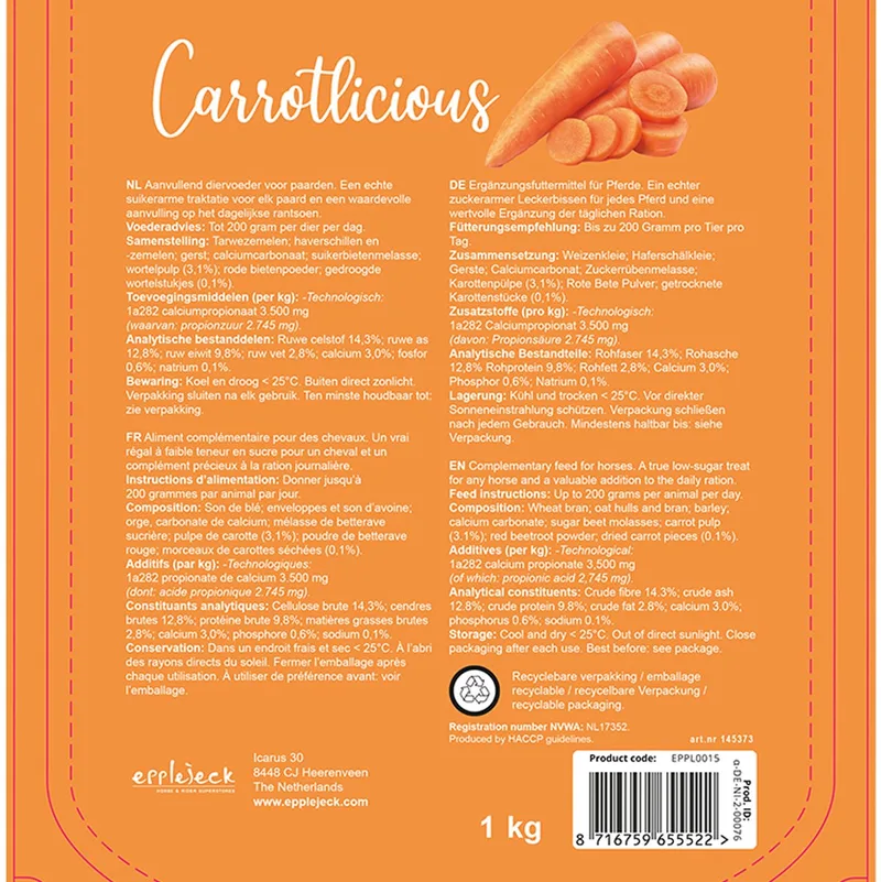 Paardensnoepjes Epplejeck Carrotlicious by Epplejeck – product photo