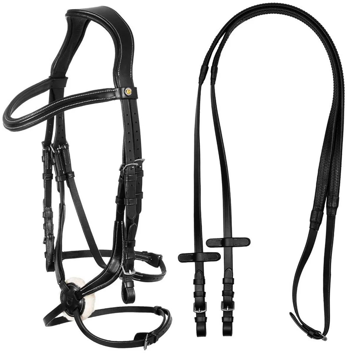 Allegoria Mexican Hoofdstellen Zwart Cob van Equestro in Zwart – productfoto