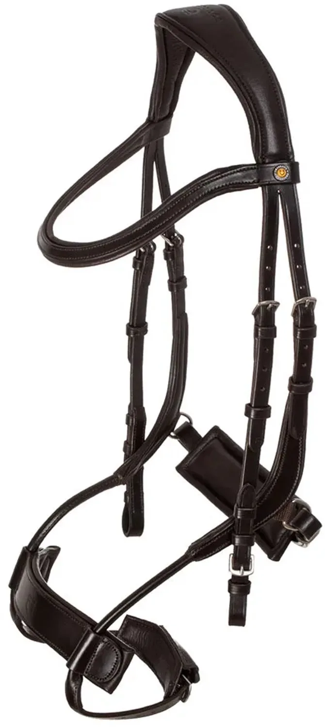 Comfitec Anatomic Leather Hoofdstellen Bruin Full van Equestro in Dark Brown – productfoto