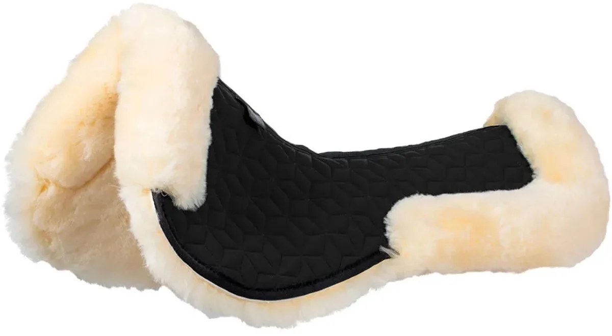 Cube Sheepskin Halve Pad Zwart by Equestro in Black, Natural – product photo