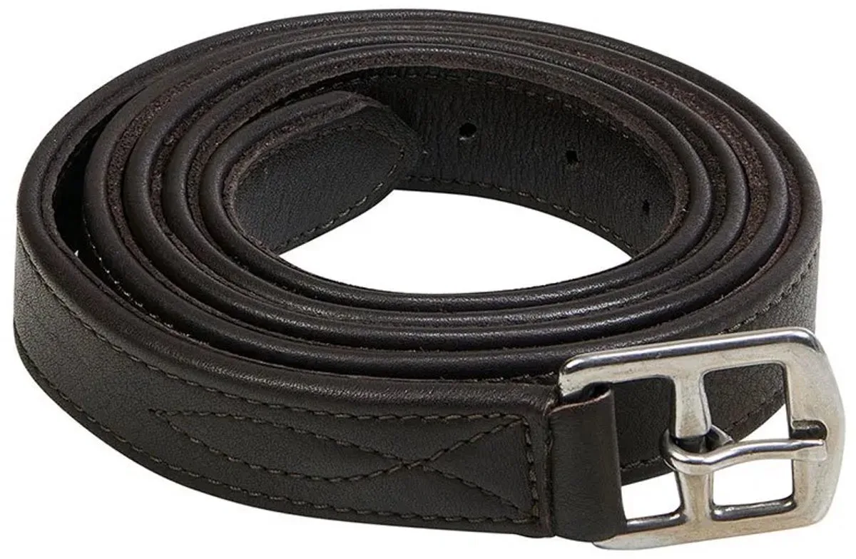 Double Stijgbeugelriemen Bruin,Zwart 135 cm van Equestro in Dark Brown – productfoto