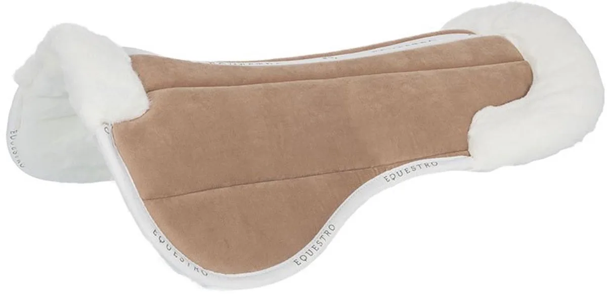 Eco Wool Louvre Halve Pad Beige fra Equestro i Sand, Hvid – produktbillede