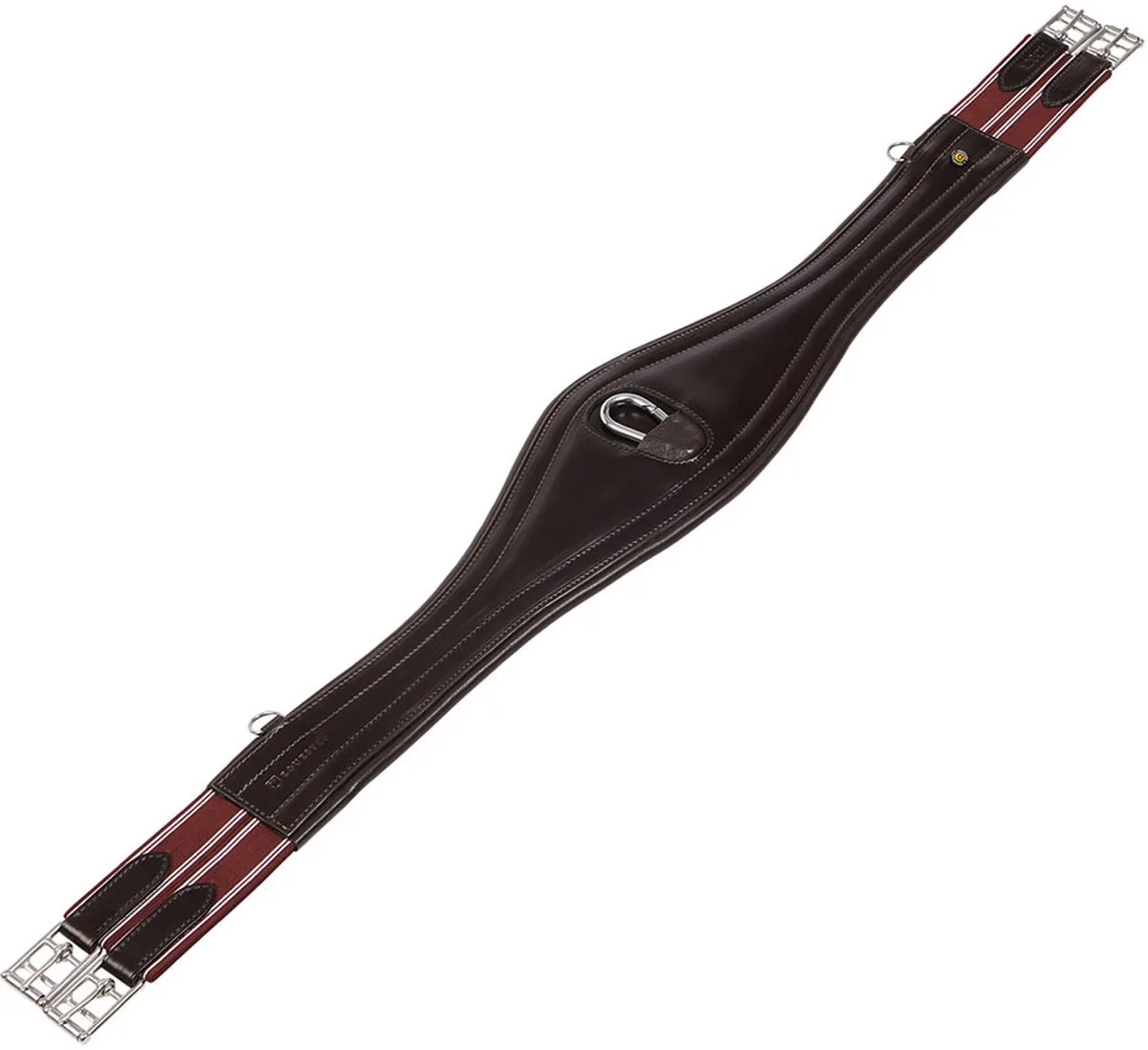 Leer Springsingel Met Elastieken Bruin 110 cm fra Equestro i Dark Brown – produktbillede