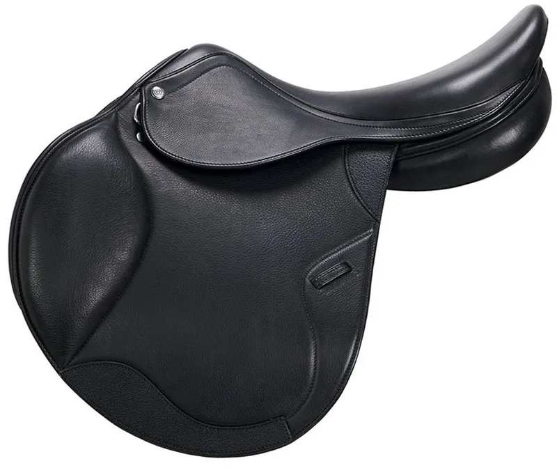 Meredith Double Leather Springen Zadel Zwart 17´´ by Equestro in Dark Brown – product photo