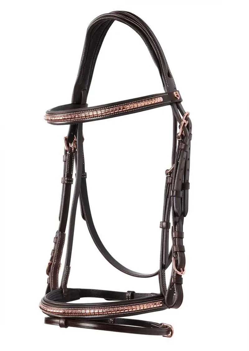 Rose Gold Halster Bruin Full van Equestro in Dark Brown – productfoto