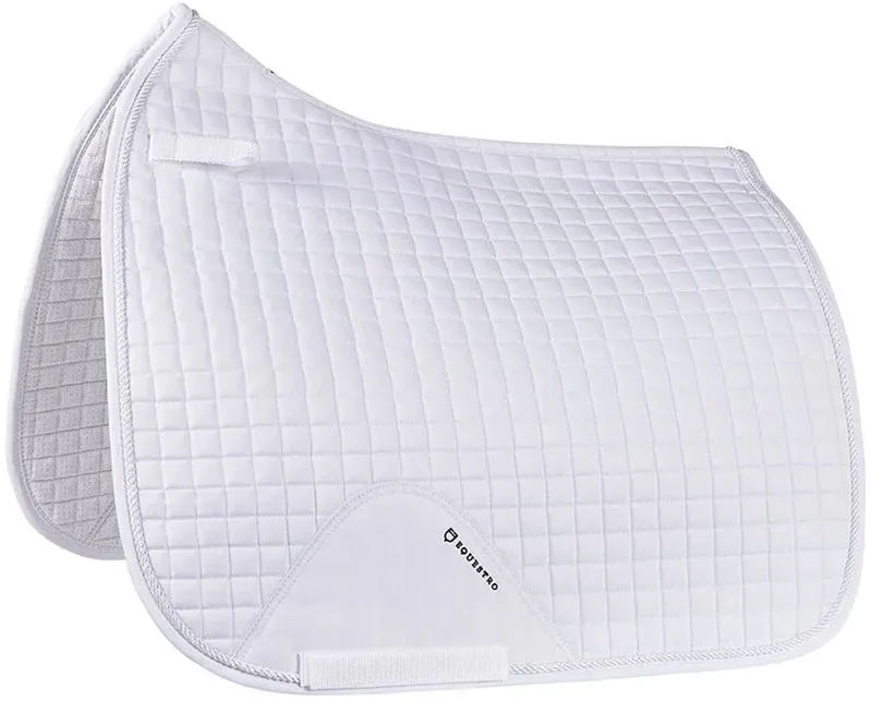 Shaped Cotton Dressuur Zadeldekje Wit Full by Equestro in White – product photo