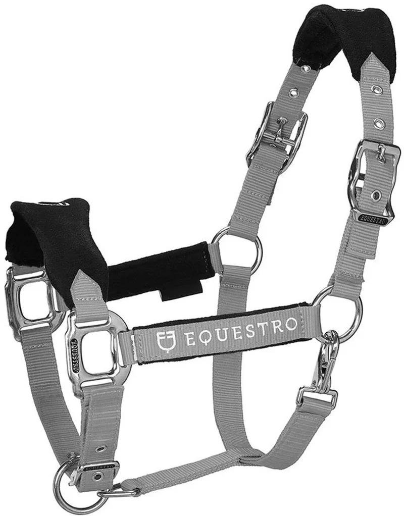 Shaped Fleece Halster Grijs Pony von Equestro in Grau – Produktfoto