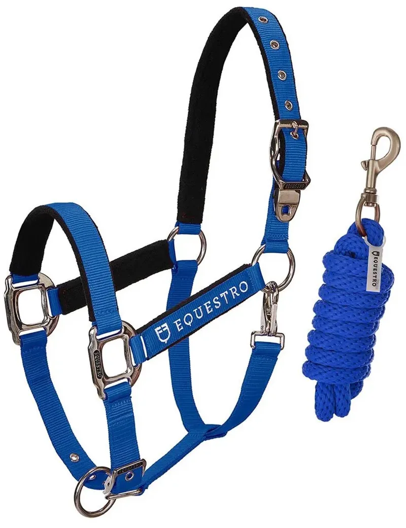 Shiny Fittings Halster En Halstertouw Blauw Full fra Equestro i Royal Blue – produktbillede