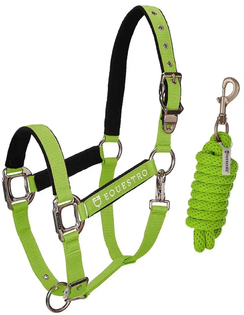 Shiny Fittings Halster En Halstertouw Groen Cob de Equestro en Lime – photo produit