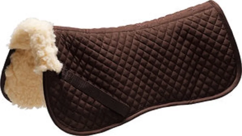 zadelonderlegger - bont - full - Bruin - sjabrak - zadeldek von Equi-Theme in Schwarz – Produktfoto