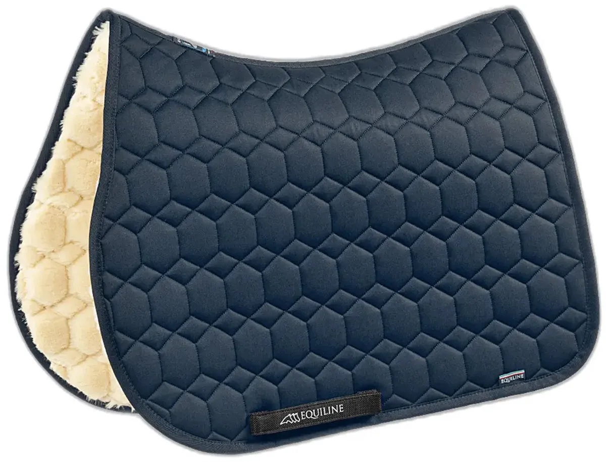Gewatteerd paardenzadel Equiline Exatron van Equiline in Blauw – productfoto