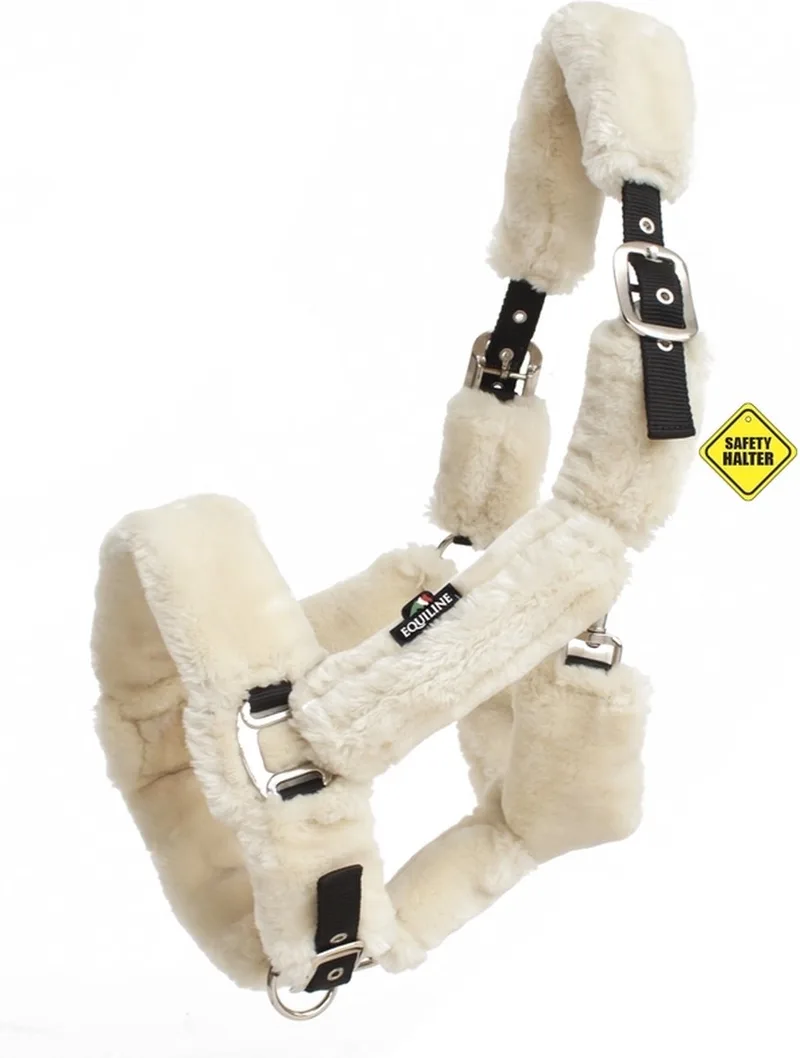 Halster Terris Faux Sheepskin - maat Full by Equiline in Natural – product photo