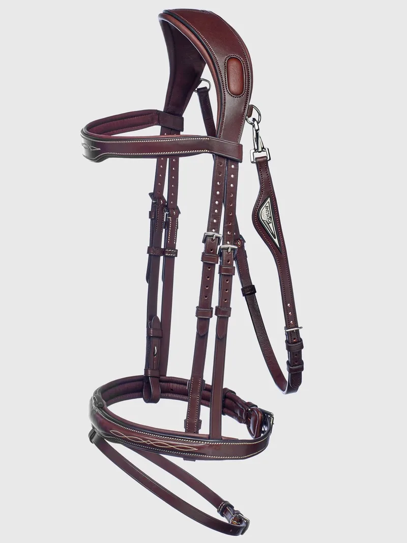 Hoofdstel JP Anatomica met Stiksel Marrone - Full von Equiline – Produktfoto