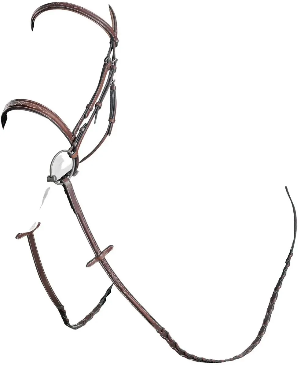 Lederen hoofdstellen Equiline Hunter Italiano Scott Stewart von Equiline in Braun – Produktfoto