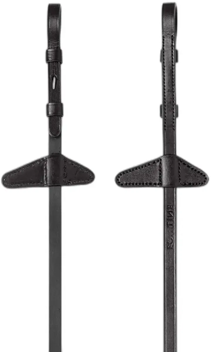 Rubberen paardenteugels met stopper Equiline de Equiline en Noir – photo produit