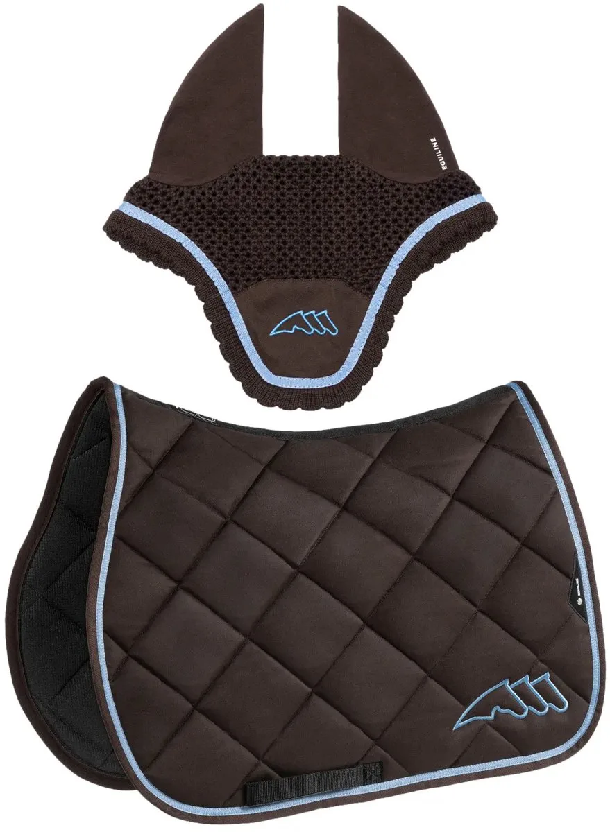 Zadelset voor paard en oorhuiver Equiline Eqchroma de Equiline en Bruine – photo produit