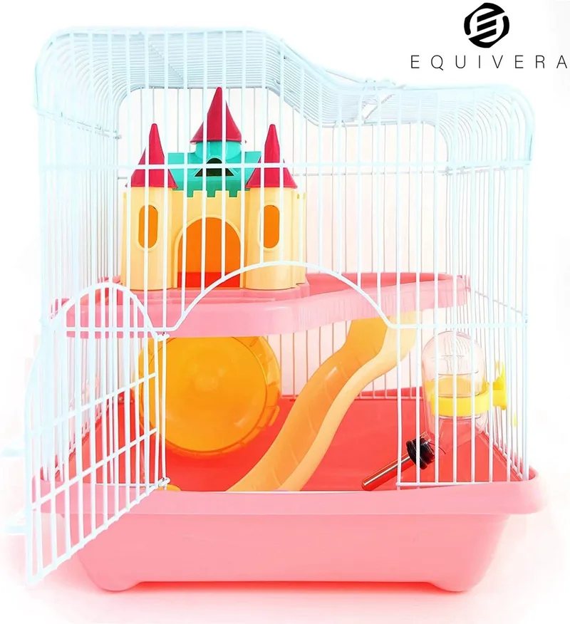 Hamsterkooi - Hamster - Hamster Kooi - Kooi voor Hamster - Hamster Huisje - Hamsterhuisje de Equivera en Rose – photo produit