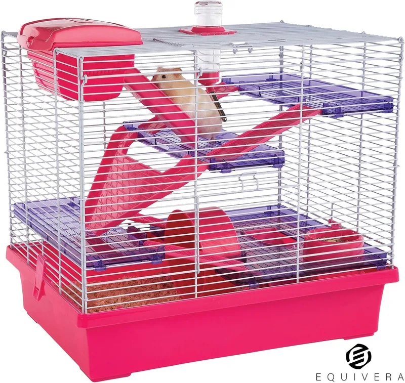 Hamsterkooi - Hamster - Hamster Kooi - Kooi voor Hamster - Hamster Huisje - Hamsterhuisje by Equivera in Red – product photo