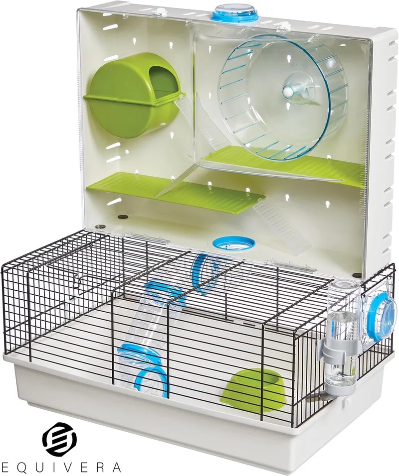 Hamsterkooi - Hamster - Hamster Kooi - Kooi voor Hamster - Hamster Huisje - Hamsterhuisje de Equivera en Blanc – photo produit