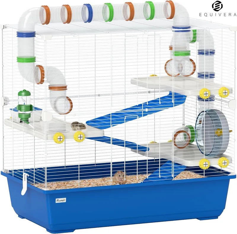Hamsterkooi - Hamster - Hamster Kooi - Kooi voor Hamster - Hamster Huisje - Hamsterhuisje by Equivera in Blue – product photo