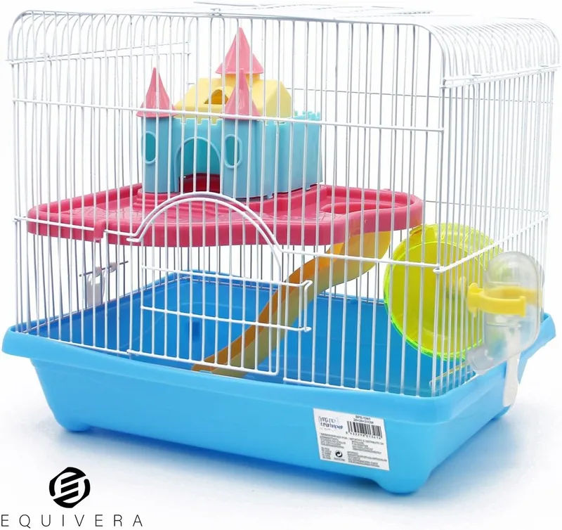 Hamsterkooi - Hamster - Hamster Kooi - Kooi voor Hamster - Hamster Huisje - Hamsterhuisje fra Equivera i Flerfarvet – produktbillede