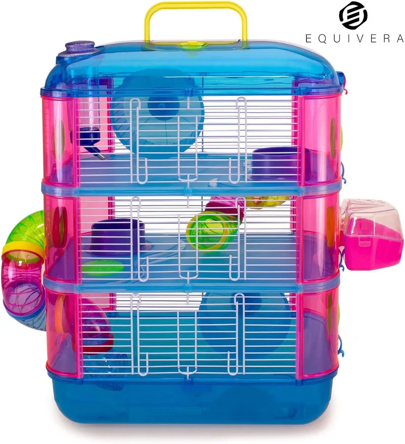 Hamsterkooi - Hamster - Hamster Kooi - Kooi voor Hamster - Hamster Huisje - Hamsterhuisje de Equivera en Multicolore – photo produit