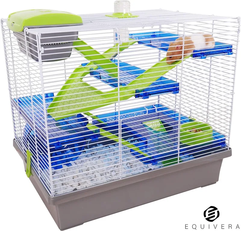 Hamsterkooi - Hamster - Hamster Kooi - Kooi voor Hamster - Hamster Huisje - Hamsterhuisje von Equivera in Silber – Produktfoto