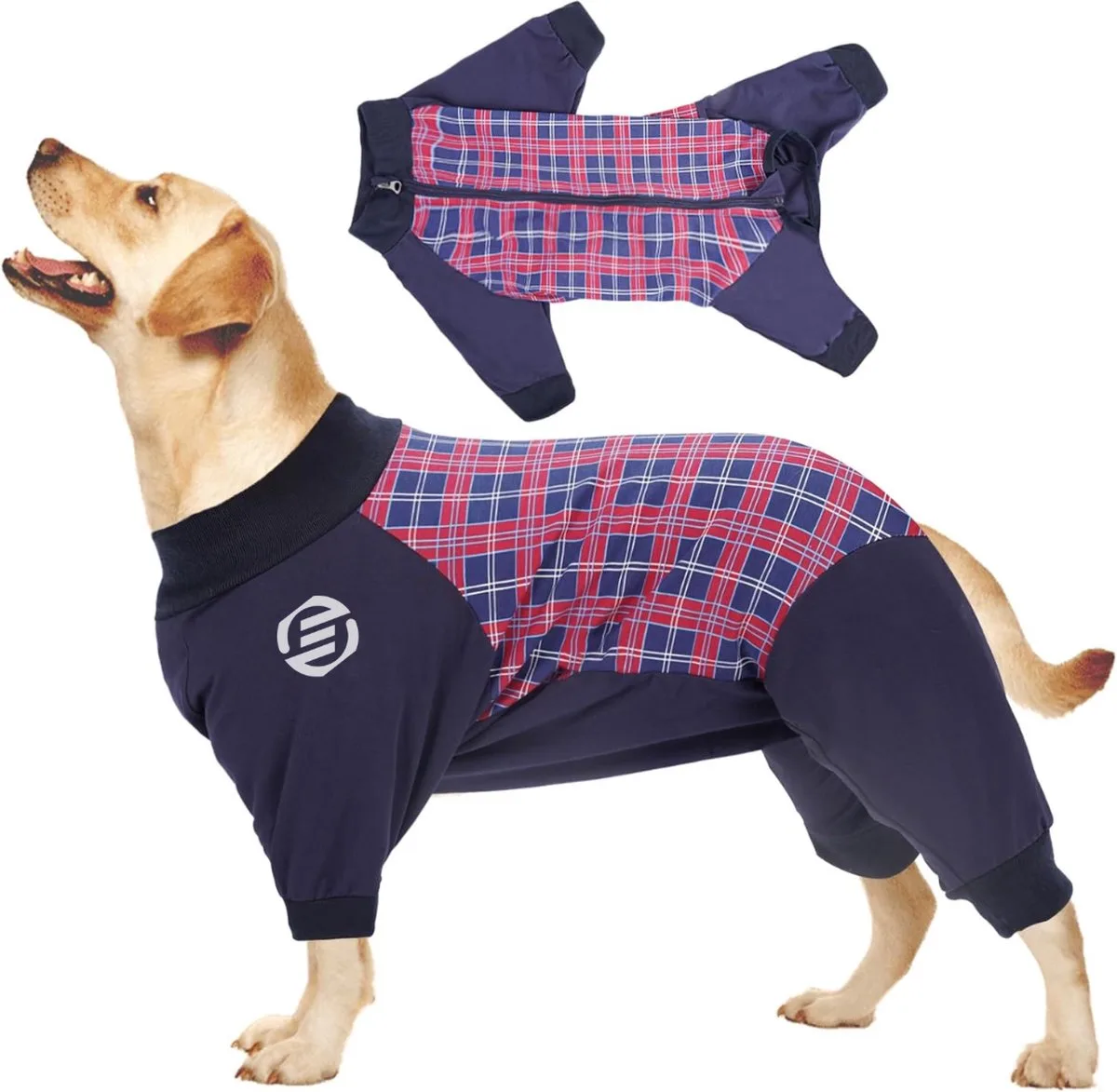 Honden Pyjama - Hondentrui - Honden Kleding - Hondenpyjama - Pyjama Voor Honden från Equivera i Rode plaid – produktbild