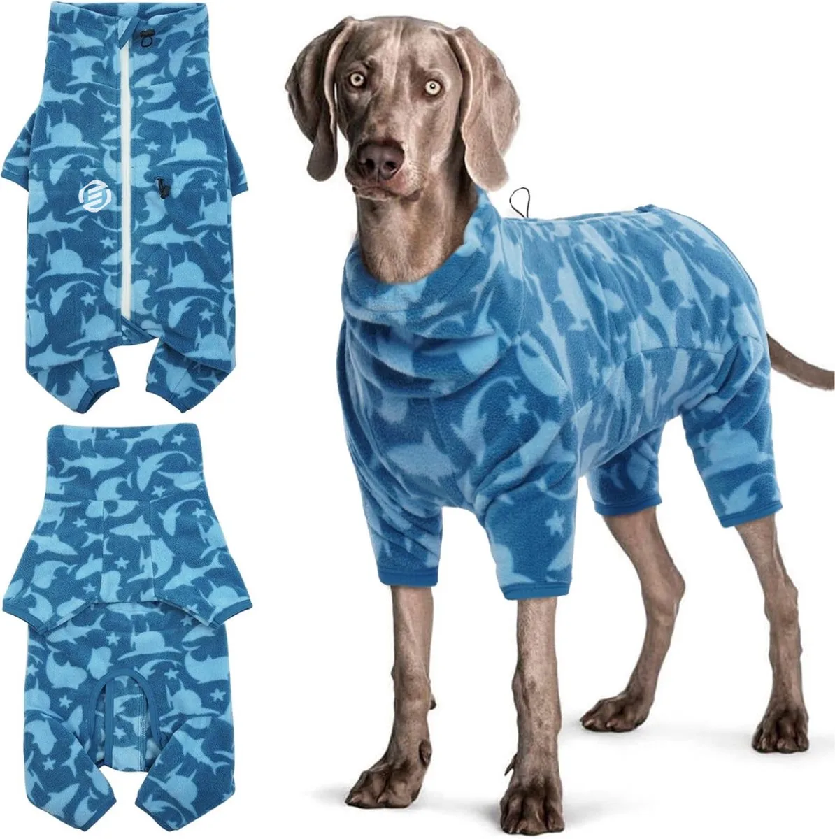 Honden Pyjama - Hondentrui - Honden Kleding - Hondenpyjama - Pyjama Voor Honden de Equivera en Blauwe Haai – photo produit