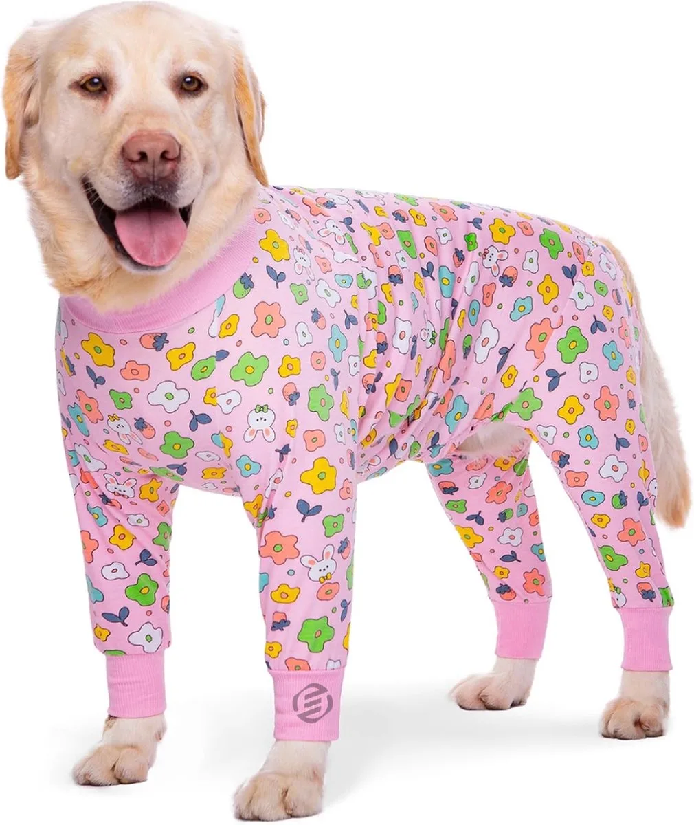 Honden Pyjama - Hondentrui - Honden Kleding - Hondenpyjama - Pyjama Voor Honden från Equivera i Pink Flower – produktbild
