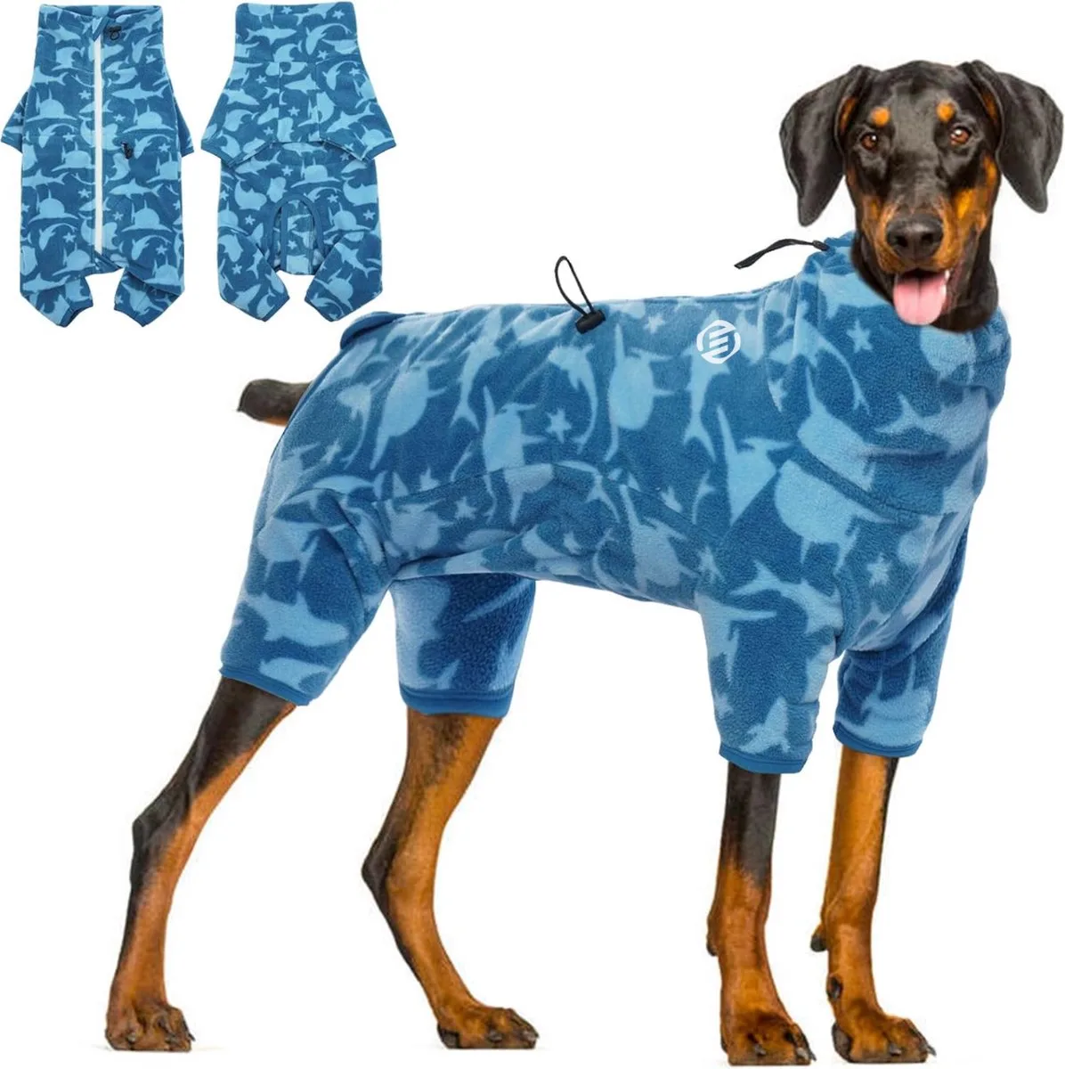 Honden Pyjama - Hondentrui - Honden Kleding - Hondenpyjama - Pyjama Voor Honden by Equivera in Blauwe Haai – product photo