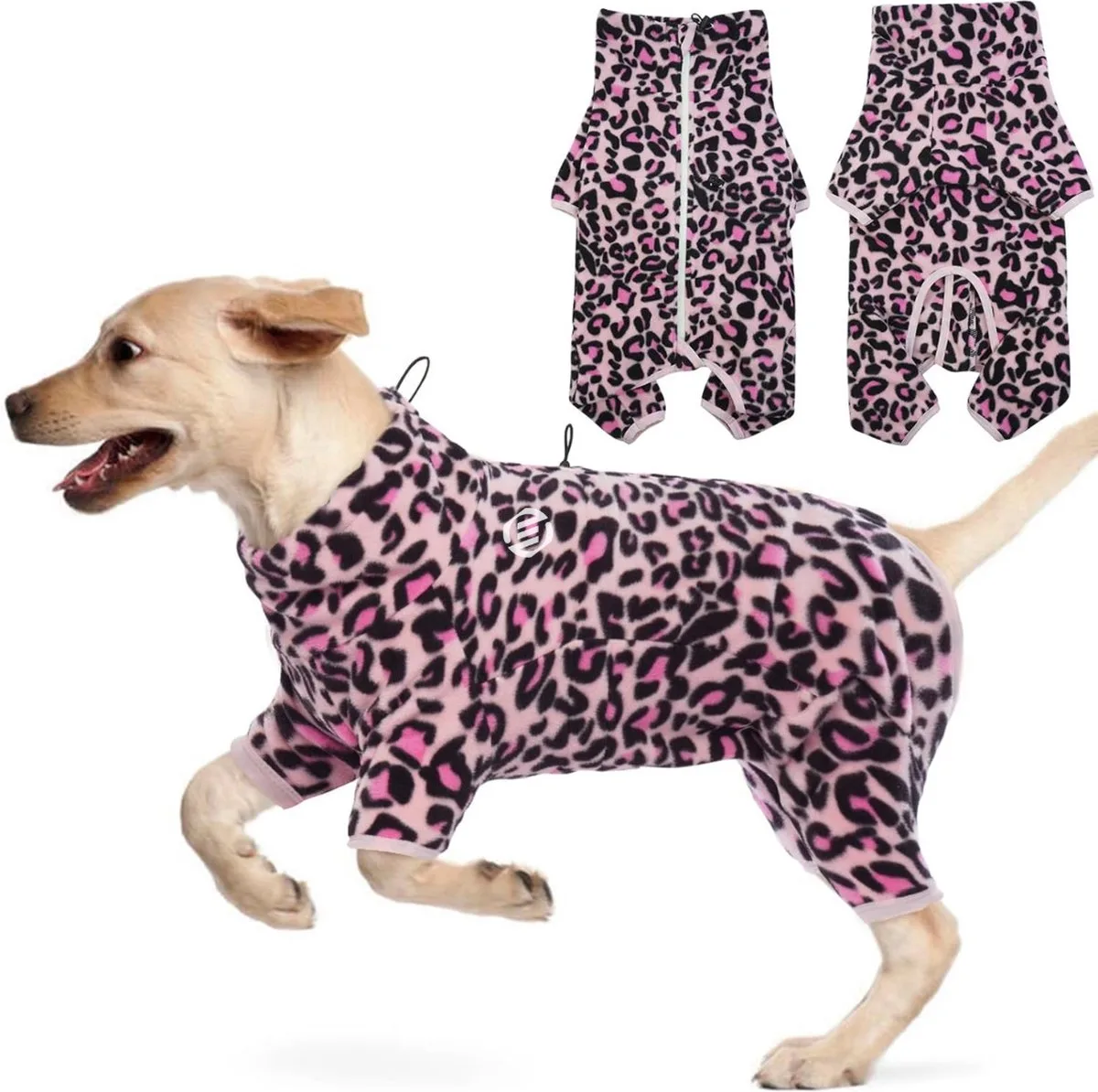Honden Pyjama - Hondentrui - Honden Kleding - Hondenpyjama - Pyjama Voor Honden de Equivera en Roze luipaardprint – photo produit