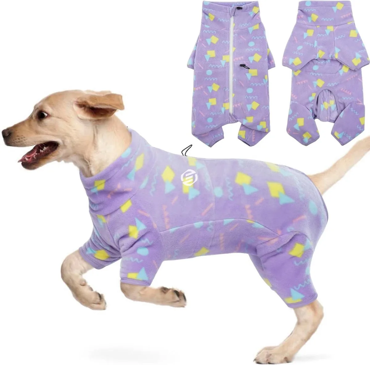 Honden Pyjama - Hondentrui - Honden Kleding - Hondenpyjama - Pyjama Voor Honden de Equivera en Paarse Geometrie – photo produit