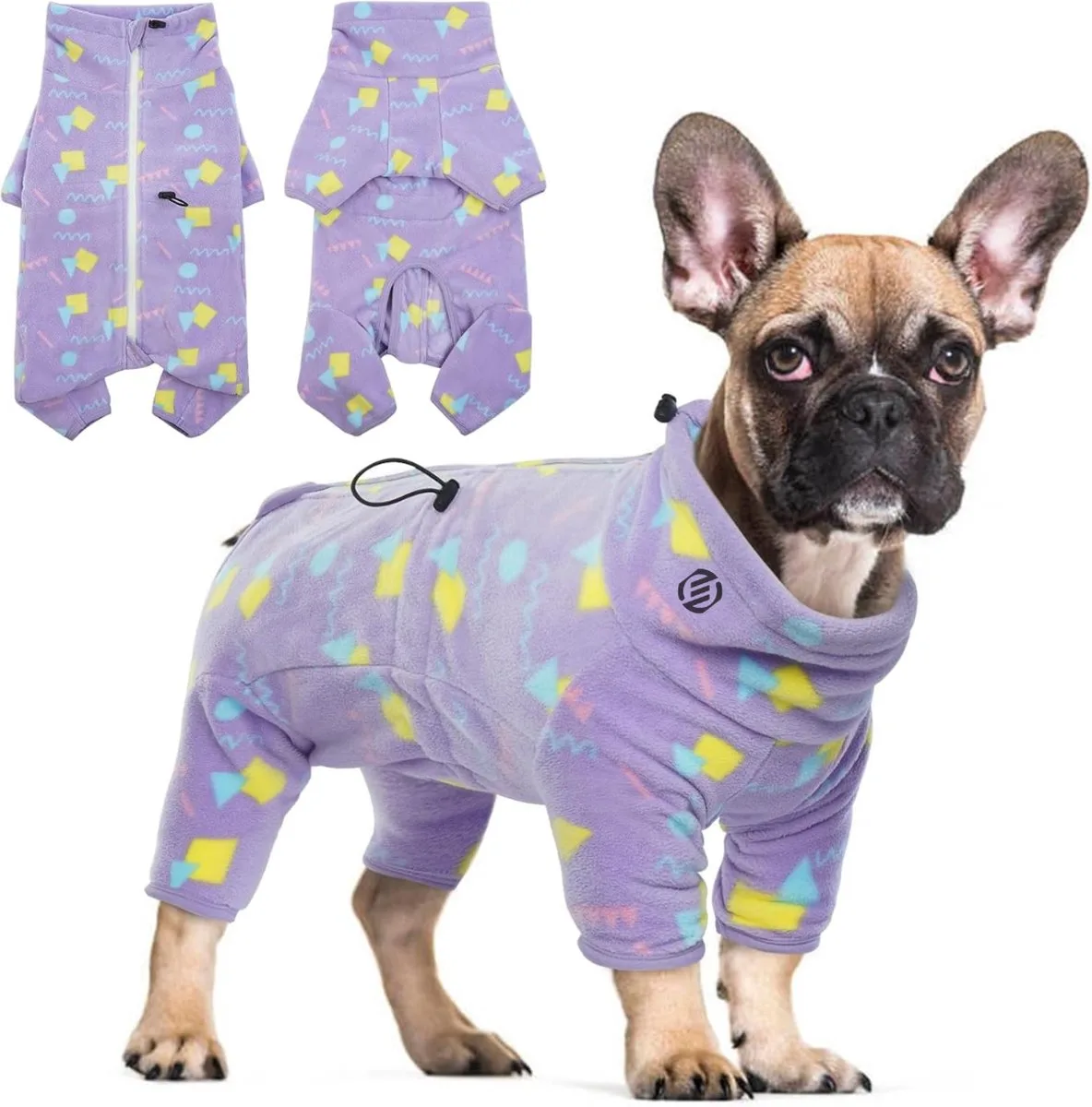 Honden Pyjama - Hondentrui - Honden Kleding - Hondenpyjama - Pyjama Voor Honden von Equivera in Paarse geometrie – Produktfoto