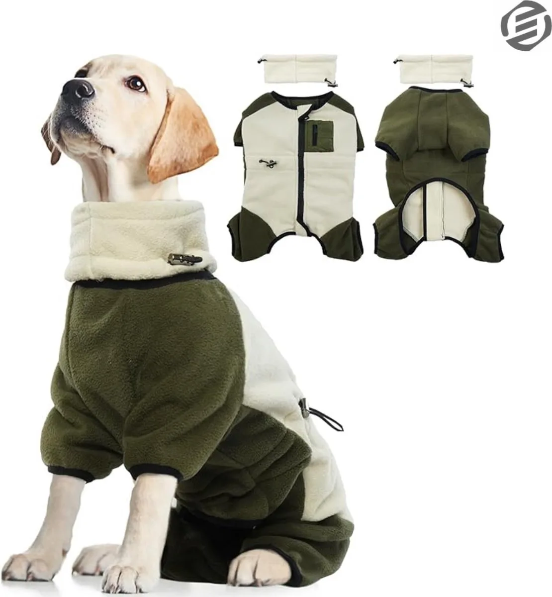 Honden Pyjama - Hondentrui - Honden Kleding - Hondenpyjama - Pyjama Voor Honden van Equivera in Beige – productfoto