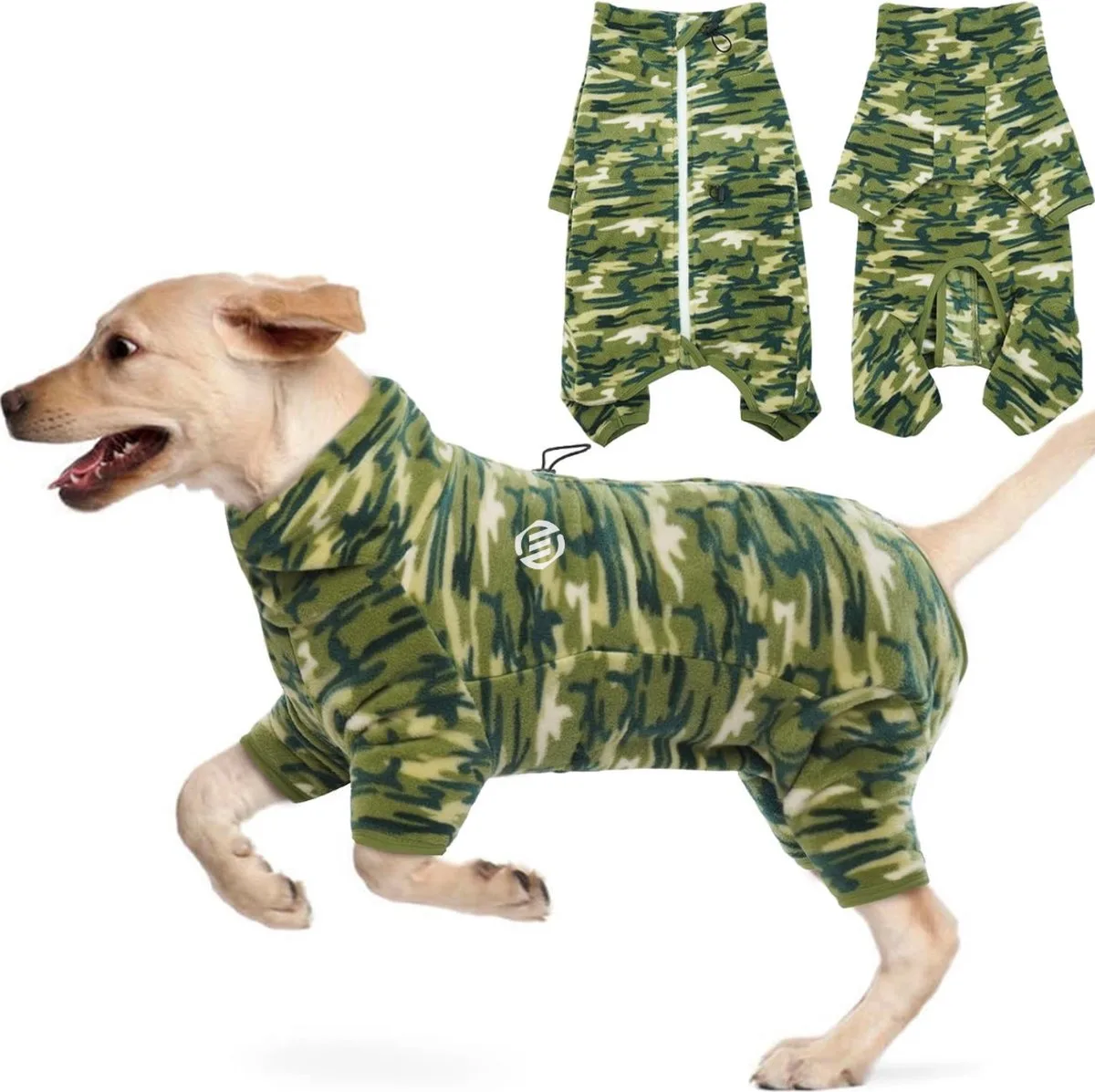 Honden Pyjama - Hondentrui - Honden Kleding - Hondenpyjama - Pyjama Voor Honden de Equivera en Groene camouflage – photo produit