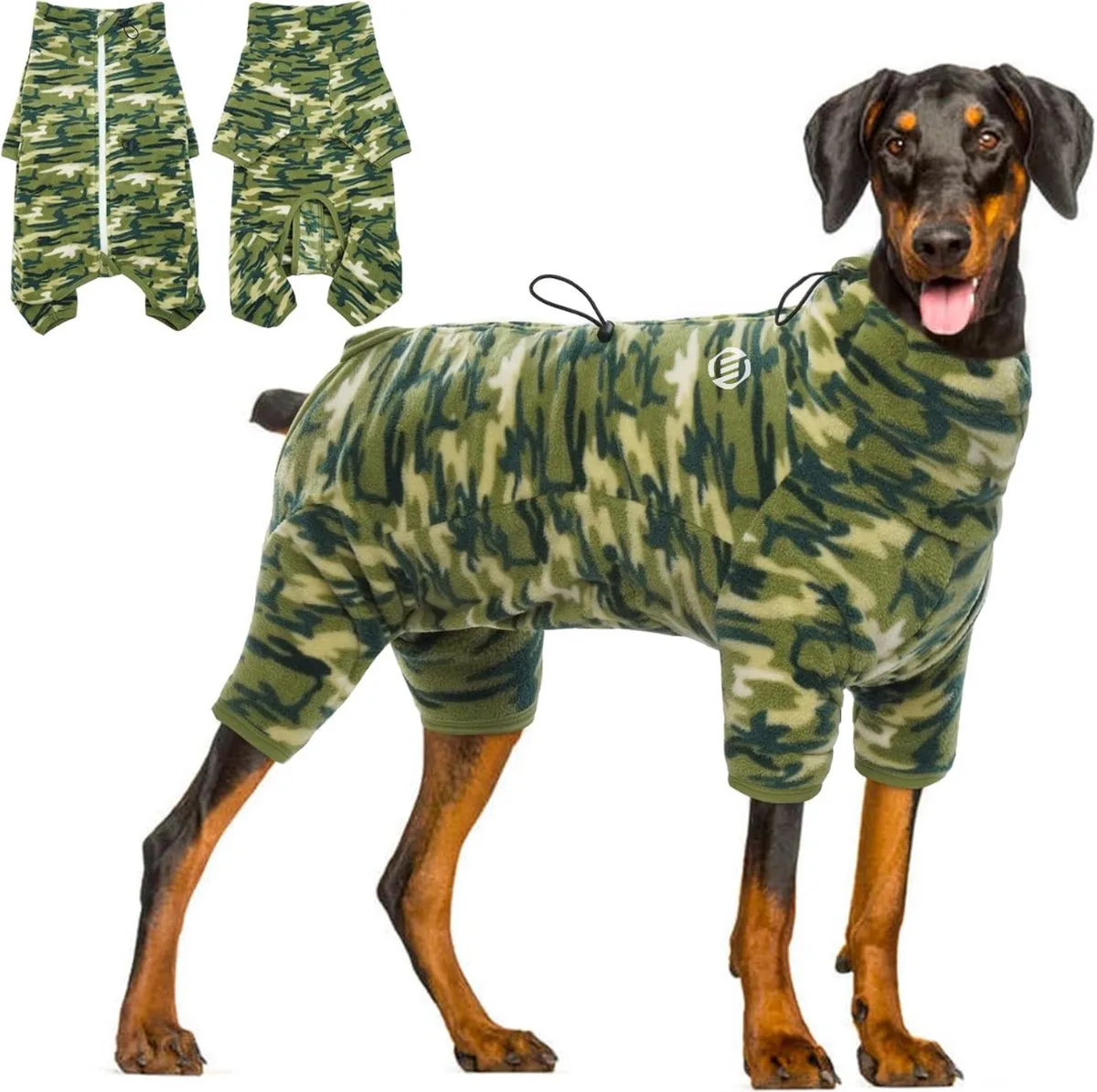 Honden Pyjama - Hondentrui - Honden Kleding - Hondenpyjama - Pyjama Voor Honden von Equivera in Groene camouflage – Produktfoto
