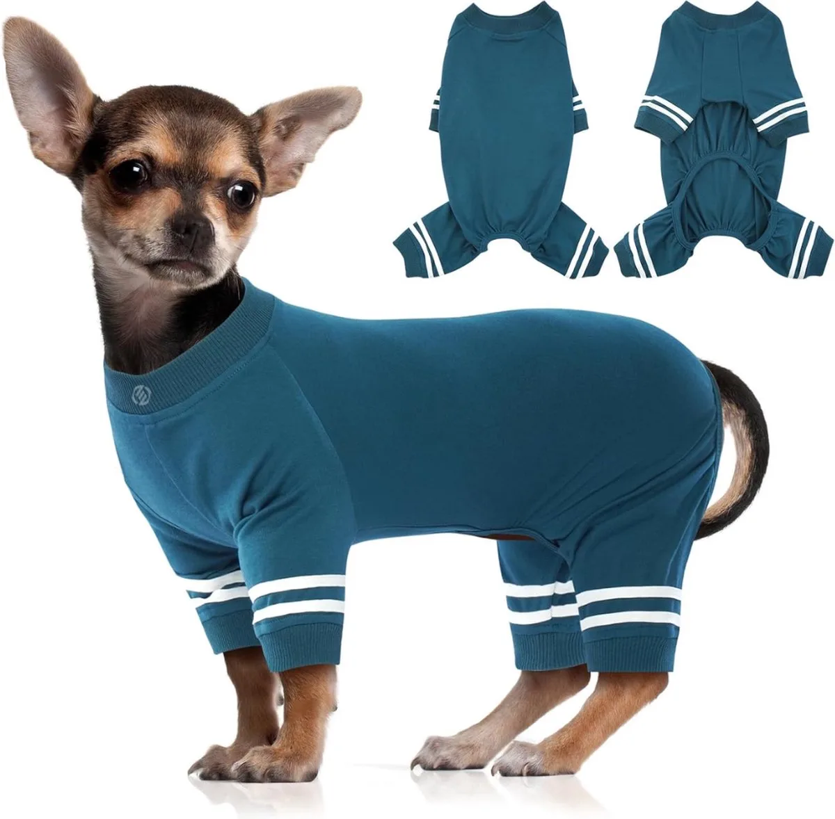 Honden Pyjama - Hondentrui - Honden Kleding - Hondenpyjama - Pyjama Voor Honden von Equivera in Pauw-blauw – Produktfoto
