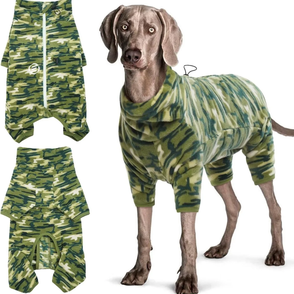 Honden Pyjama - Hondentrui - Honden Kleding - Hondenpyjama - Pyjama Voor Honden by Equivera in Groene camouflage – product photo