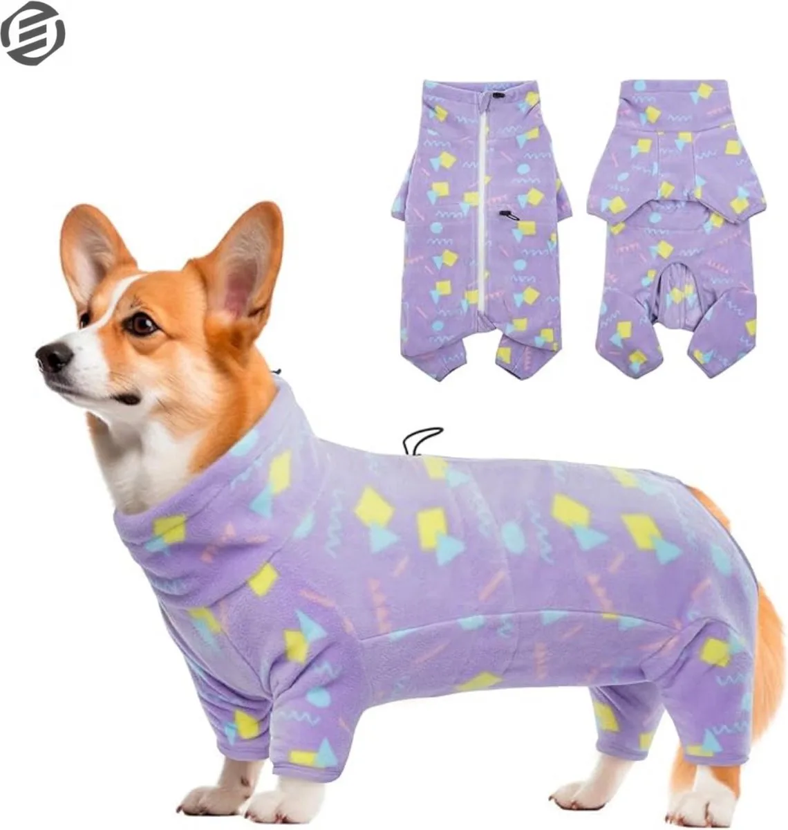 Honden Pyjama - Hondentrui - Honden Kleding - Hondenpyjama - Pyjama Voor Honden van Equivera in Paars – productfoto