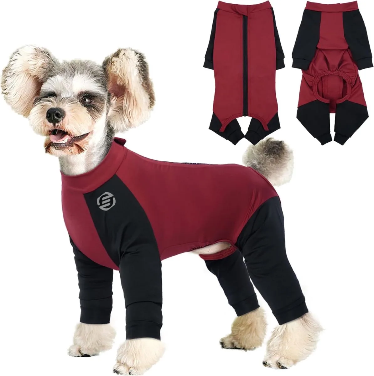 Honden Pyjama - Hondentrui - Honden Kleding - Hondenpyjama - Pyjama Voor Honden van Equivera in Rood – productfoto