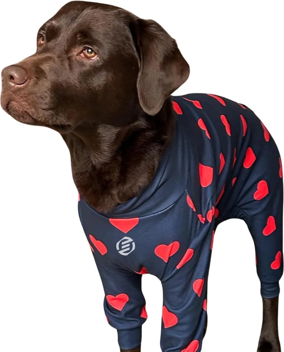 Honden Pyjama - Hondentrui - Honden Kleding - Hondenpyjama - Pyjama Voor Honden von Equivera in Harten – Produktfoto