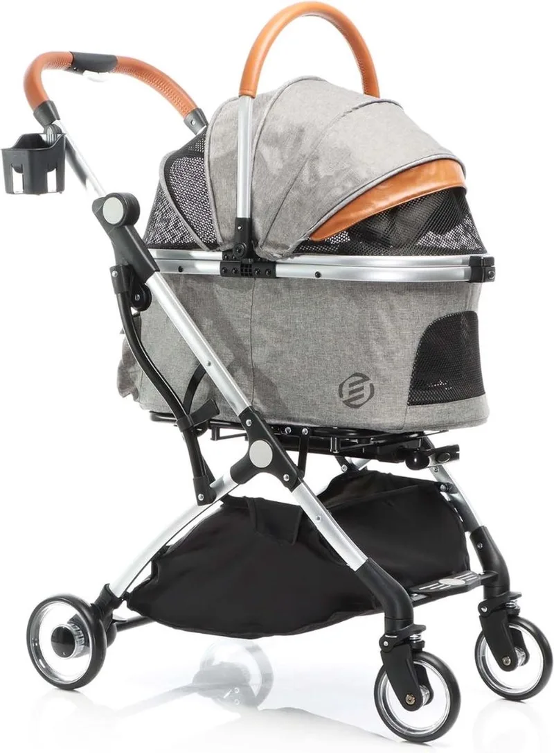 Hondenbuggy - Honden Buggy - Hondenbuggy's - Hondenbuggy All Terrain - Hondenbuggy Comfort - Hondenwagen - Kinderwagen voor Hond - Kinderwagen voor Honden de Equivera en Gris – photo produit