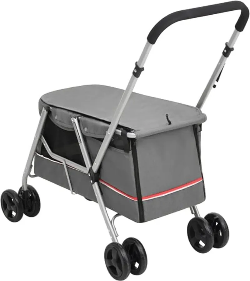 Hondenbuggy - Honden Buggy - Hondenbuggy's - Hondenbuggy All Terrain - Hondenbuggy Comfort - Hondenwagen - Kinderwagen voor Hond - Kinderwagen voor Honden de Equivera en Gris – photo produit
