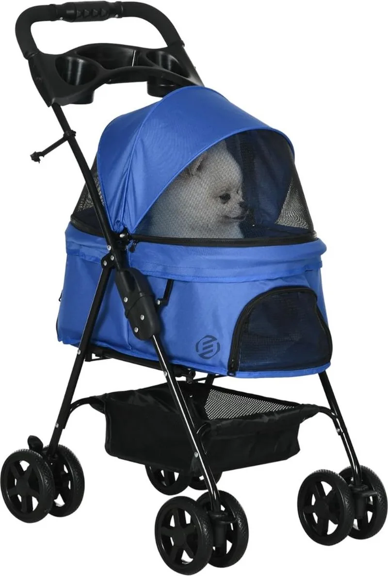 Hondenbuggy - Honden Buggy - Hondenbuggy's - Hondenbuggy All Terrain - Hondenbuggy Comfort - Hondenwagen - Kinderwagen voor Hond - Kinderwagen voor Honden by Equivera in Blue – product photo