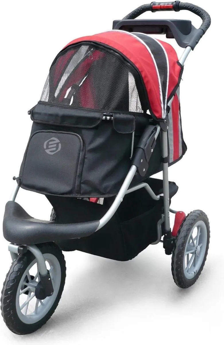 Hondenbuggy - Honden Buggy - Hondenbuggy's - Hondenbuggy All Terrain - Hondenbuggy Comfort - Hondenwagen - Kinderwagen voor Hond - Kinderwagen voor Honden de Equivera en Gris – photo produit