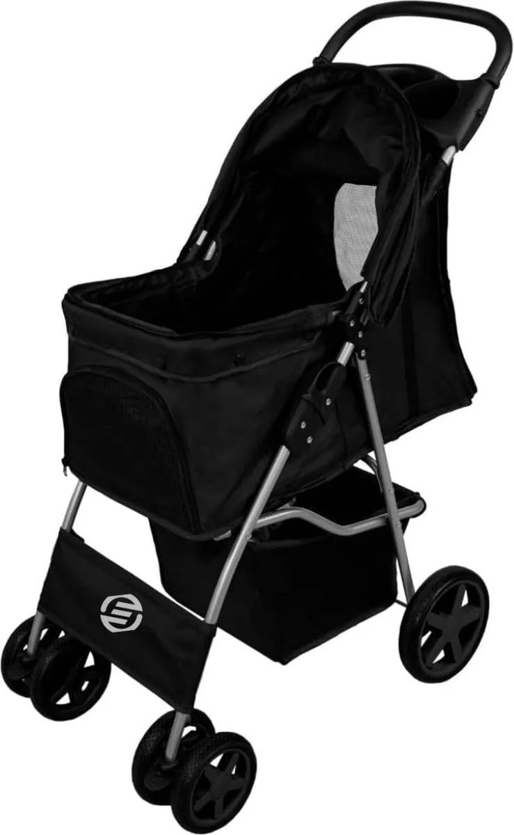 Hondenbuggy - Honden Buggy - Hondenbuggy's - Hondenbuggy All Terrain - Hondenbuggy Comfort - Hondenwagen - Kinderwagen voor Hond - Kinderwagen voor Honden de Equivera en Noir – photo produit