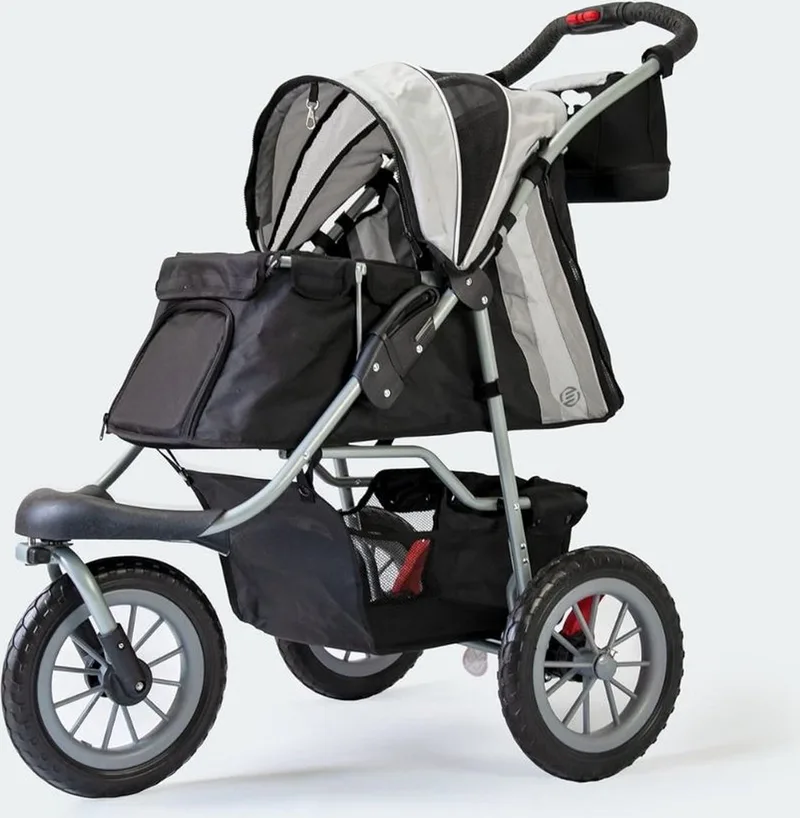 Hondenbuggy - Honden Buggy - Hondenbuggy's - Hondenbuggy All Terrain - Hondenbuggy Comfort - Hondenwagen - Kinderwagen voor Hond - Kinderwagen voor Honden de Equivera en Gris – photo produit