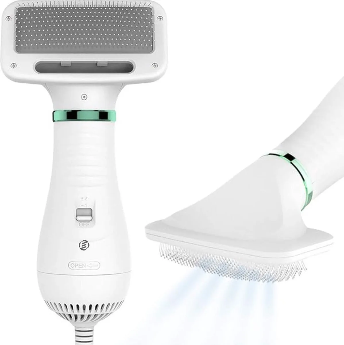 Hondenföhn - Honden Droger - Vachtverzorging - Huisdierenföhn - Waterblazer voor Honden - Geluidsarm Design - Geschikt voor alle Honden von Equivera in Weiß – Produktfoto