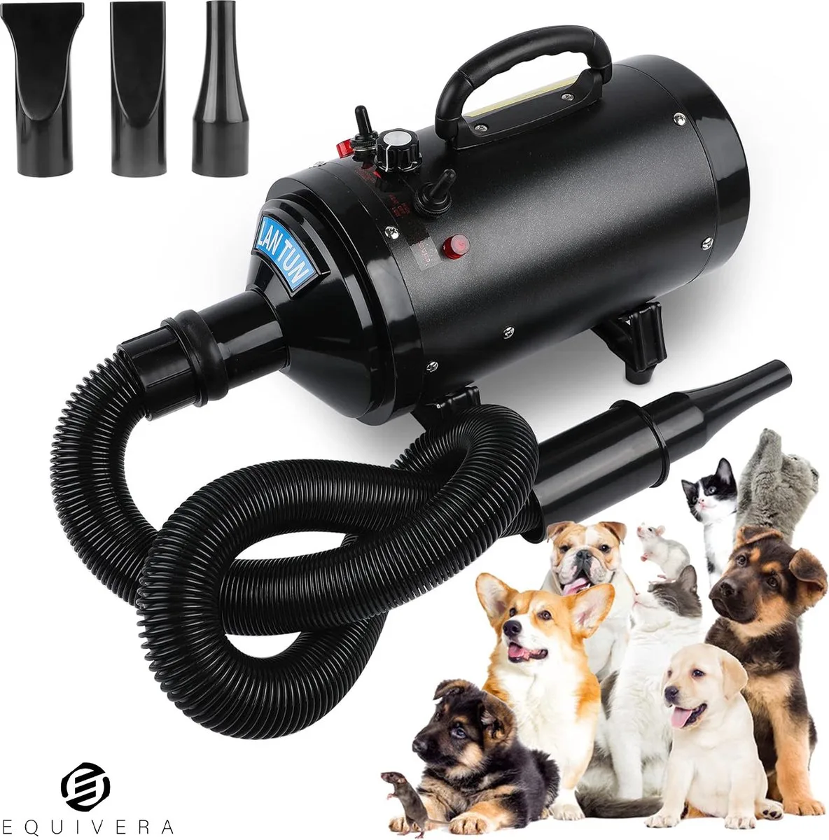 Hondenfohn - Honden Fohn - Waterblazer - Hondenfohn Waterblazers - Waterblazers - Fohn voor Honden van Equivera in Zwart – productfoto
